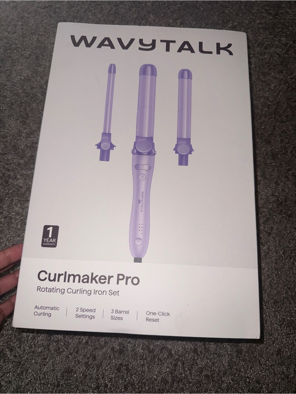 WAVYTALK Curlmaker Pro Rotating Curling Iron Set - Purple